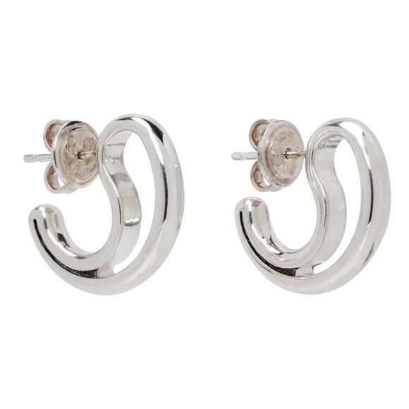 Bottega Veneta Small Frills Open Hoop Earrings Sterling Silver - Picture 1 of 4